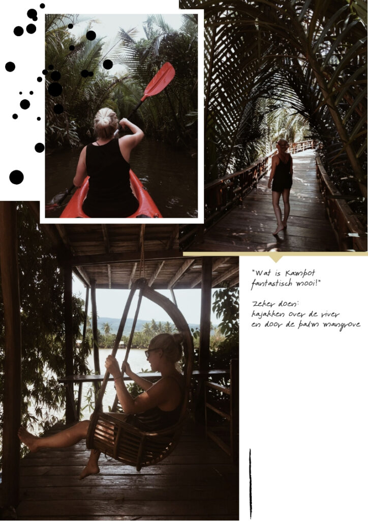 Kajakken in Kampot in Cambodja