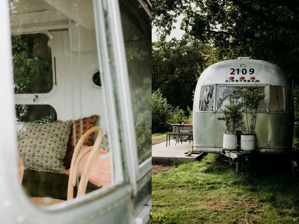 Airstream op camping Het Bos Roept