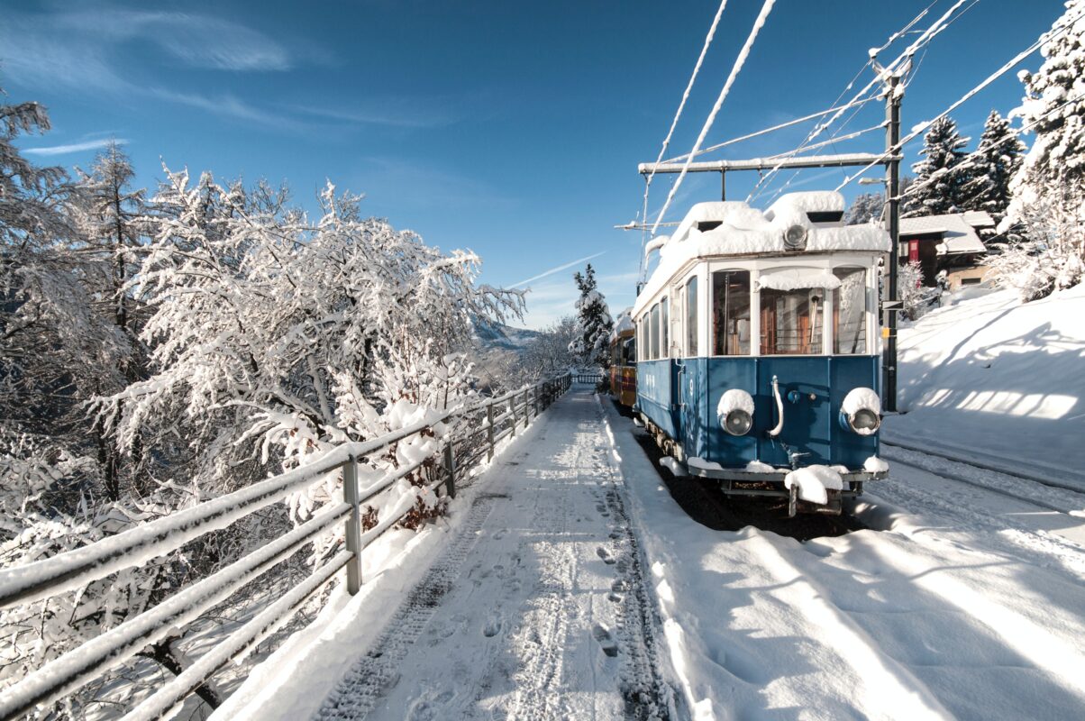 Wintersport trein